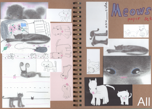 playful paper set - Meow and friends