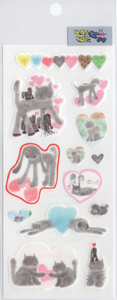 Sticker sheet - Cats, Hearts