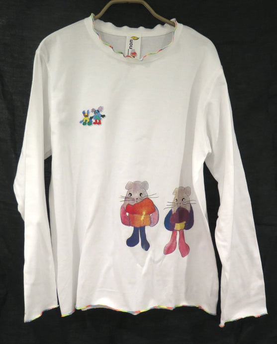 Long Sleeve T-Shirt - 2 rats holding mushrooms c (S)