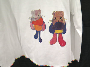 Long Sleeve T-Shirt- 2 rats holding mushrooms b (S)