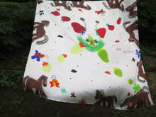 Load image into Gallery viewer, Silk scarf - Butterflies and horses