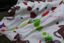 Load image into Gallery viewer, Silk scarf - Butterflies and horses