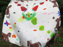 Load image into Gallery viewer, Silk scarf - Butterflies and horses