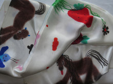 Load image into Gallery viewer, Silk scarf - Butterflies and horses