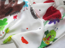 Load image into Gallery viewer, Silk scarf - Butterflies and horses
